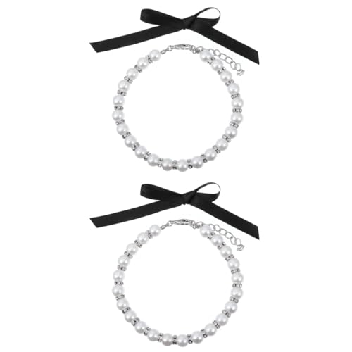 Beaupretty 2 Sets Haustier Halskette Für Schmuck Halsband Passende Band Schleife Modische Haustier Zubehör von Beaupretty