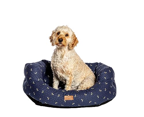 Beauty Water Fatface Spotty Bees Hundebett, extra tief gefüllt, schmutzabweisend, nachhaltig, 45 cm, Marineblau von Beauty Water