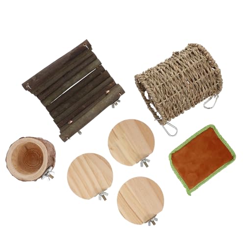 Beavorty 1 Satz Hamster-Spielzeug Hamster holzspielzeug Spielzeug für Hamster Spielset aus Holz Spielzeuge Hamster-Trainingsspielzeug Meerschweinchen Spielzeug Massivholz Hängematte hölzern von Beavorty