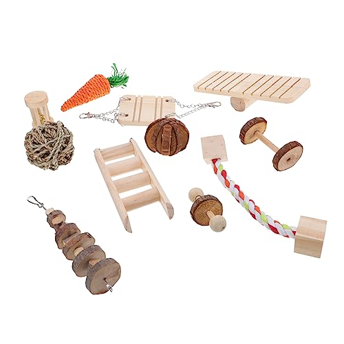 Beavorty Holzspielzeug 1 Satz Hamster Spielzeug-Set Seilspielzeug Für Haustiere Kauspielzeug Für Kaninchen Kleine Tiere Spielen Spielzeug Hasenkauspielzeug Kauen Holz Hamsterbedarf von Beavorty