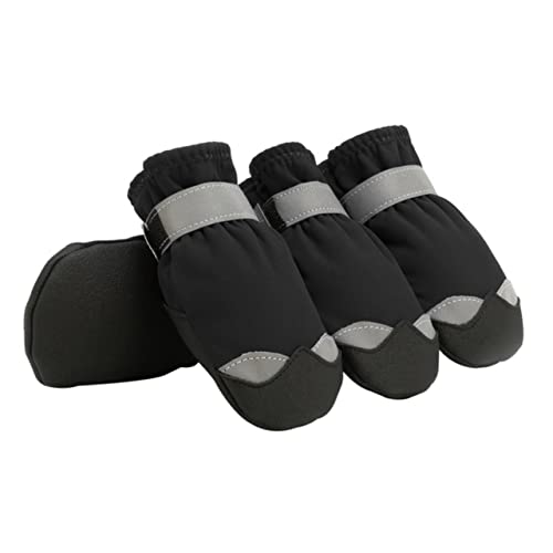 Beavorty Hundestiefel Pfoten Schwarz - rutschfeste Hundestiefel Für Bequeme Robuste Schneestiefel Für Haustiere von Beavorty