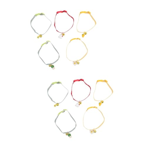 Beavorty 10 STK Haustierhalsband Katze Halsband Welpen Heimtierbedarf Halskette Glockenhalsband für Haustiere Halsband für Katze Erdfarben die Klingel Lipgloss Anhänger Krawatte von Beavorty