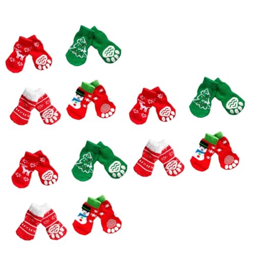 Beavorty 12 Paare Haustier weihnachtssocken süße Haustiersocken sockenschuhe thermische Socken Weihnachtssocken für Haustiere Hundesocken Weihnachten Haustier socken Stiefel von Beavorty