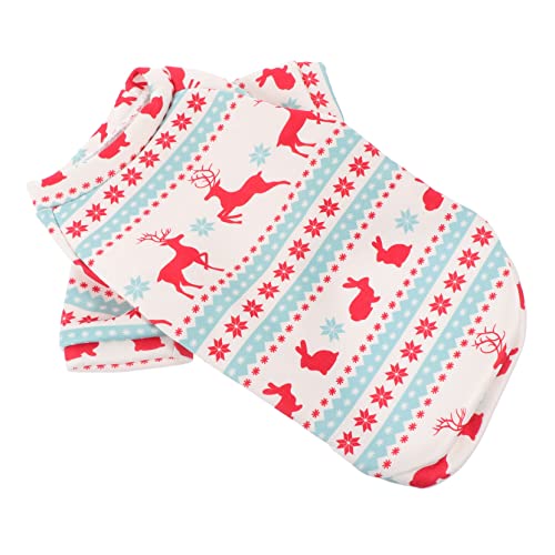 Beavorty 1Stk Weihnachtskleidung für Hunde ädchen Hoodies Outfits für ädchen Welpe Kleider Haustier-Festival-Kostü Requisite für Hundefotografie Kleiner Hund Haustierzubehör Weste Weiß von Beavorty