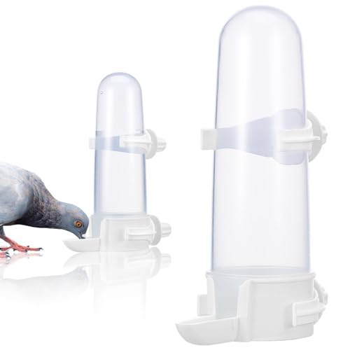 Beavorty 2 Stück Vogelfutterspender Automatischer Vogel-Wasserspender Für Käfig Transparente Vogeltrinkflasche Futterspender Für Papageien Wellensittiche Turteltauben Nymphensittiche von Beavorty