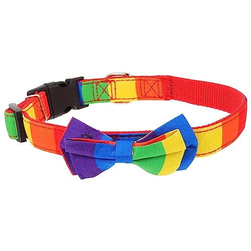 Beavorty 2St Haustierhalsband Hundehalsband mit Schleife Hundehalsbänder für Partys Cartoon-Hundehalsband Katzenhalsbänder in Regenbogenfarben Kätzchen Krawatte Zubehör von Beavorty