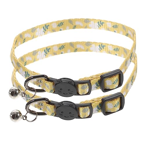 Beavorty 2 Stück Katzenhalsband Elastisch Sicherheits-Halsband Katzenhalsband Kaninchenhalsband Mädchen-Welpenhalsband Katzenglocke Kleines Hundehalsband Kleines Hundehalsband von Beavorty