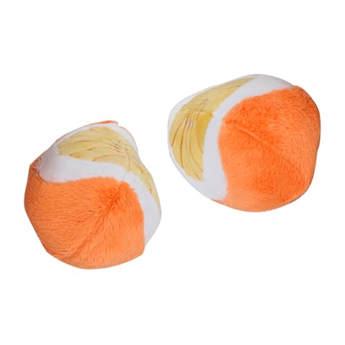 Beavorty 2 Pcs Hund Kauen Spielzeug Pet Supplies Orange Hund Zahnen Spielzeug Bälle Für Welpen Crinkle Sound von Beavorty