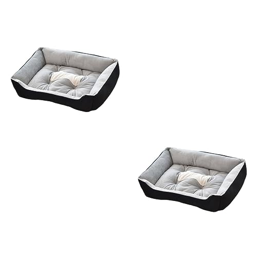 Beavorty 2 Stücke Elegante Haustier Schlafen Bett 45cm Hund Bett Decke Pet Basis Für Katzen Hunde Schwarz von Beavorty