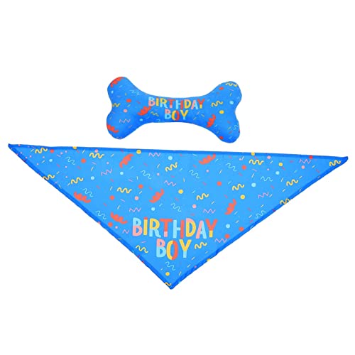 Beavorty 2st Haustier Geburtstag Anzug Hundebandana Dreieckiger Hundeschal Speichelhandtuch Für Haustiere Haustier-dreieck-Bandana Bandana-schals Für Haustiere Welpe Stoff Spielzeug Knochen von Beavorty