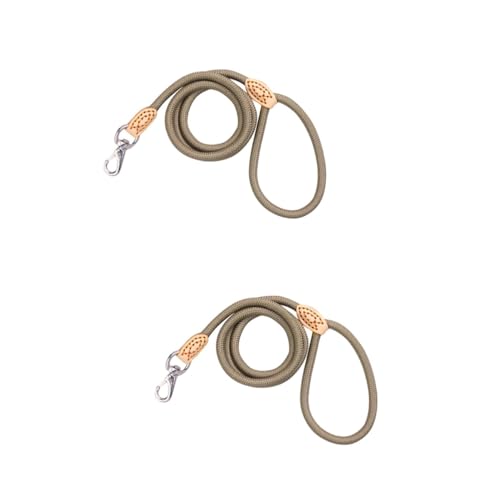 Beavorty 2 Stück Beige Hundeleine Aus Kletterseil 1 cm Breite Robuste Trainingsleine Aus Nylon Mit Metallclip Für Mit Dem Hund von Beavorty