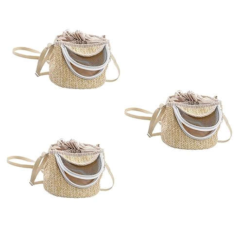 Beavorty 3 Stücke Warme Reisetasche Für Haustiere Stroh Woven Tier Träger Geeignet Für Hamster Gerbil von Beavorty