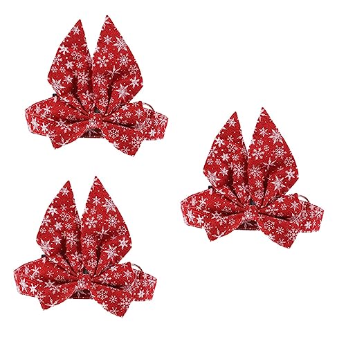 Beavorty 3 STK Haustierhalsband Weihnachtshaustier Bowknot Hundehalsband für kleine Hunde Weihnachtsdekoration für Haustiere Weihnachtshalsbänder für Katzen Schnalle Tragegurt Halskette von Beavorty