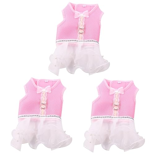 Beavorty 3 STK Mantelkleid ädchenkleid Tutu-Kleid Für Hunde Hundegeschirr Kleid Geschirrweste Für Hündin Spitzenkleid ädchen Hundeweste Welpe Tutu-Rock Hemdkleider Haustier Hundekleidung von Beavorty