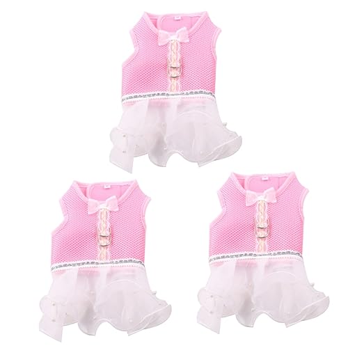 Beavorty 3 STK Hundeprinzessin-Shirt Hundegeschirr aus Mesh Tutu-Kleid für Hunde Hündin formelle Kleidung Spitzenkleider Haustierkleidung Heimtierbedarf Gittergewebe Rock Katze Hund Gurt von Beavorty