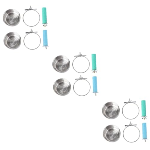 Beavorty 3 Sätze 4st 4-teiliges Vogelkäfig Gerät Papageienschleifstab Spielzeug Für Vogelkäfige Meerschweinchen Wassernapf Vogelkäfig Wasser Rostfreier Stahl Gefrostet Lieferungen von Beavorty