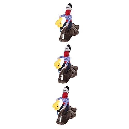 Beavorty Ride Cowboy Dog 3st Kleine Hunde-Outfits Häschen-Nachthemd Welpenkostü Katzen-Outfits Hundejacke Hunde Jacke Katzenkostü Haustier-Reiter-Anzug Lustig Verwandlungs-Outfit Kleidung von Beavorty