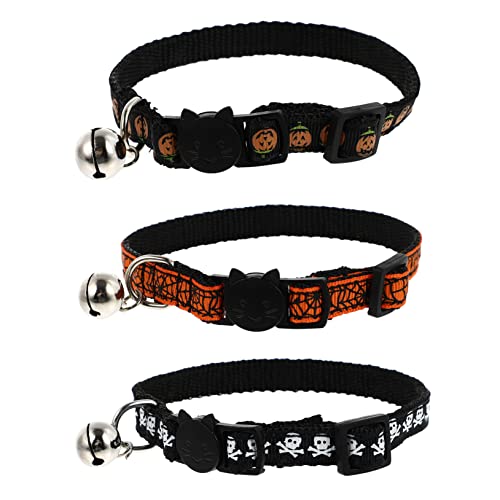 Beavorty 3St Haustierhalsband für Haustiere Halloween-Katzenhalsband abtrünnig Spinne Kleidung Halloween-Welpenhalsbänder kreative Haustierhalsbänder die Katze Halsring von Beavorty