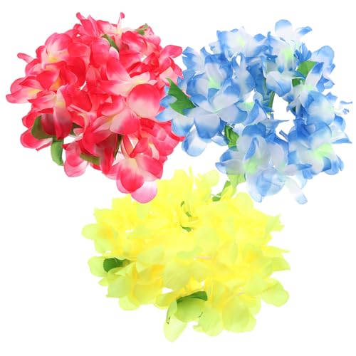 Beavorty 3St Hawaii-Halsketten Junge Halskette guirnaldas para Blumen- Blumengirlande hawaiianische Blumenschleife hawaiianische Leis-Halskette Erwachsener Kranz Kleidung Kind von Beavorty