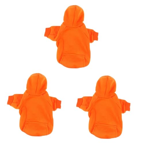 Beavorty 3 Stücke Warme Welpen Mantel Hund Hoodie Taschen Haustier Kleidung Hund Jacken Größe L Orange von Beavorty