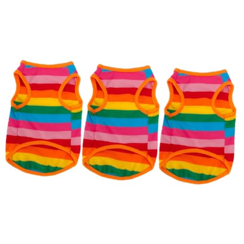 Beavorty 3St Kleidung Hundeweste Sommer Sommerkleid Welpenkleid Streifen griechisches Aquarium-Dekor der Hund Tanktops Muskelshirt Trachtenhemd Haustierhemden Hundekleid Hund Tuch die Katze von Beavorty