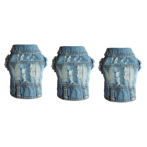 Beavorty 3St Denim-Hundewesten Weste für Hunde Denim-Tanktop Winter Kleid Tanktops Kleider Muskelshirt Haustierkleidung Haustier Hund Jacke Bichon Jeansweste Winterkleidung Hundekleidung von Beavorty