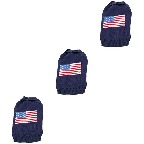 Beavorty 3-teiliger Cooler Hundepullover Mit Amerikanischer Flagge Haustier-Partykleidung – Langlebig Für Welpen Größe S Für Besondere Anlässe von Beavorty