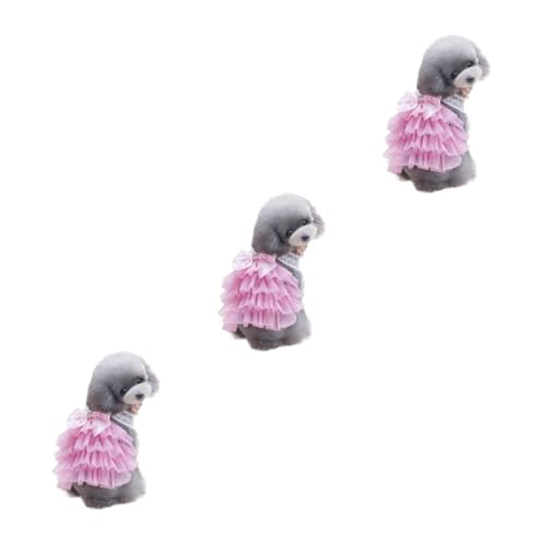 Beavorty 3st Mädchenkleid Sommerpullover Halloweenkostüm Mit Schleifenknoten Für Welpen Welpe Tutu-Rock Hochzeitskleid Tutu- Für Haustiere Mit Bowknot Für Haustiere von Beavorty