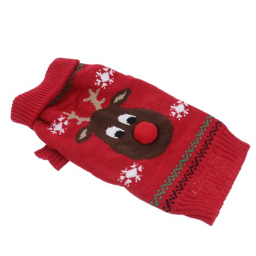 Beavorty 3St Weihnachtspullover Kleiner hundeanzug Winter-Haustier-Outfit Kleiner Hundepullover Kleider Welpenkleidung Weihnachtskleidung für Haustiere VIP Hundekleidung rot von Beavorty