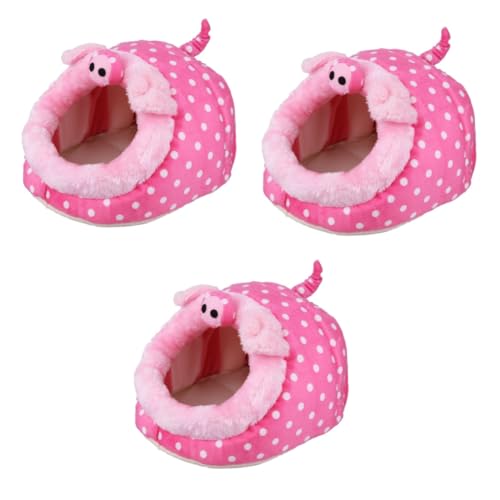 Beavorty 3-teiliges Warmes Haustierkissen Bett Kleintiernest Schweine-Design Für Meerschweinchen Hamster Eichhörnchen Mäuse Ratten Couch Bett Und Auto von Beavorty