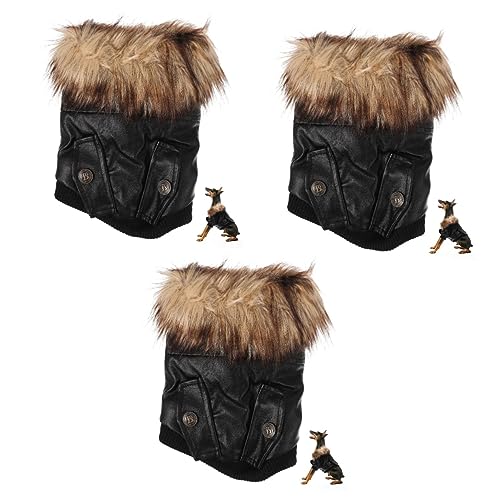 Beavorty 3St warme Hundejacke Mäntel für Chihuahuas Schwarze Anzüge Kleider Cosplay-Kleidung für Haustiere Bequeme Hundekleidung der Hund Mantel schmücken Haustier-Outfit einstellen Plüsch von Beavorty