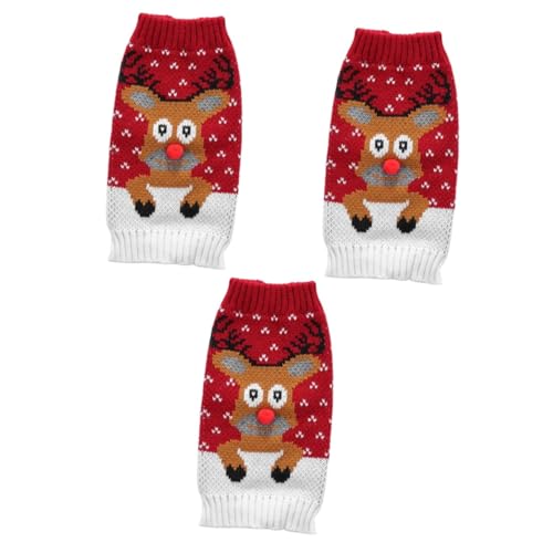 Beavorty 3-teiliges Warmhaltendes Hundepullover-Set Bezauberndes Weihnachtskostüm Für Haustiere Größe 2XL von Beavorty