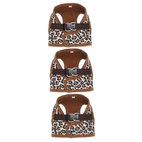 Beavorty 3 Stücke Haustier Weste Geschirre Hund in Leopard Print Welpen Mesh Jacke von Beavorty