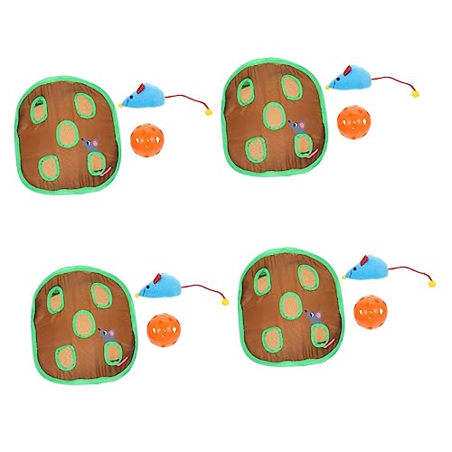 Beavorty 4 Sets Interaktives Katzenjagdspielzeug-Set Katzentunnel Im Mausdesign Für Die Erkundungsübung Von Kätzchen von Beavorty