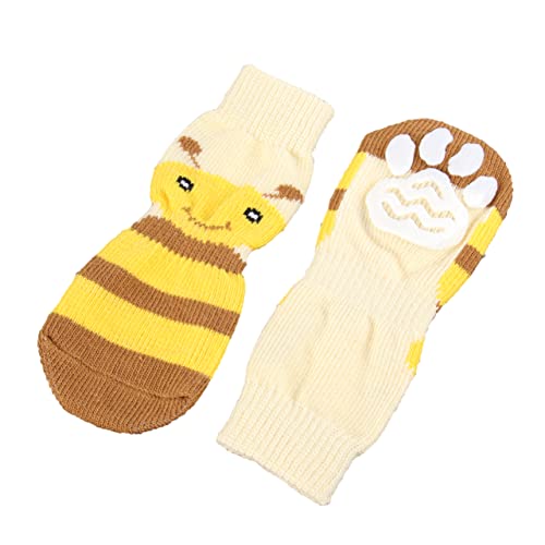 Beavorty 4 Stück Entzückende Strümpfe Gelbe Socke Große Hundesocken Haustierbedarf Frostige Schalen Heimtierbedarf rutschfeste Socken Wintersocken Für Haustiere Golden Retriever Großer Hund von Beavorty