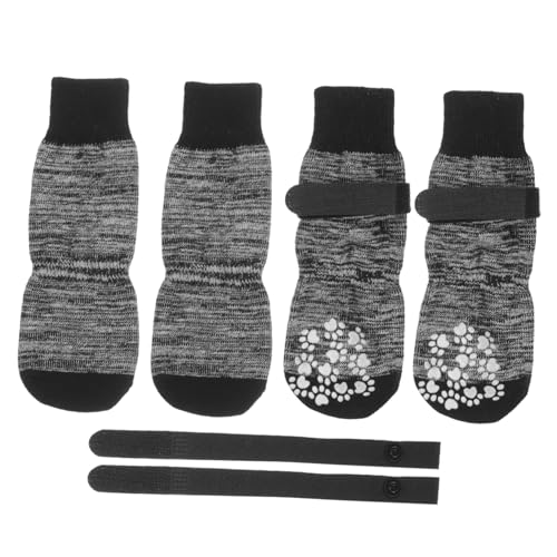 Beavorty 4 Stück Haustier socken Pfote Haustierzubehör tragbare Baumwollsocken waschbare Socken aus Baumwolle Hündchen Schutz Warmer Gürtel Strumpfband Reine Baumwolle von Beavorty