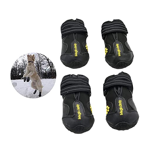 Beavorty Hundeschuhe 4er-Pack Schneestiefel Für Haustiere Warme Hundeschuhe Für Outdoor-aktivitäten Größe 3 von Beavorty