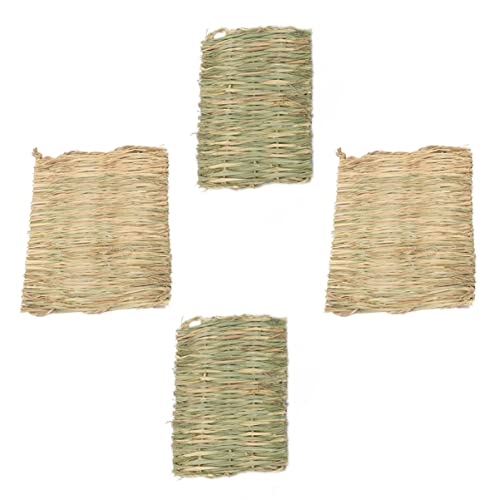 Beavorty 4 Stücke Haustier Kühlung Kissen Woven Gras Pad für Hamster Kaninchen Sicher Umweltfreundliche Gras Nest Matte von Beavorty