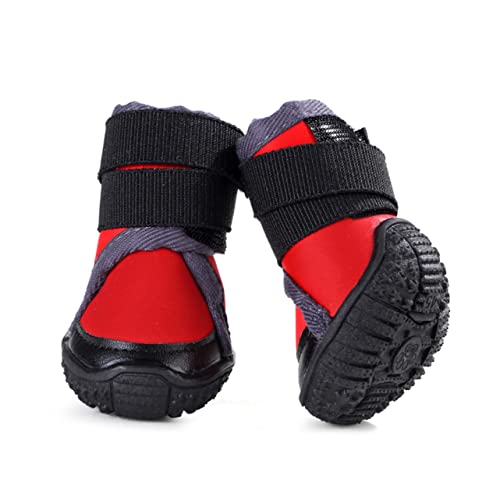 Beavorty 4 Stück Schneestiefel für Hunde Hundeschuhe Haustierschuhe Protect schutzzelt eisr Ice Outdoor-Schuhe für Hunde Outdoor-Schuhe für Haustiere rutschfest Warme Schuhe Haustierzubehör von Beavorty