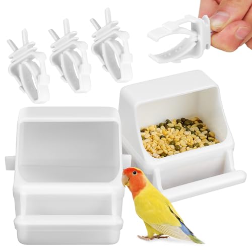 Beavorty 4 Stücke Papagei Zubehör Vogelkäfig Clips Für Vogel Schalen Lebensmittel Wasser Dispenser Clips von Beavorty