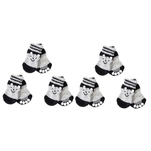 Beavorty 6 Paare hundeschuh socken Strümpfe für Haustiere Socken für Haustier Schneestiefel Welpe Pfotenschützer für Haustiere Haustiersocken Kleiner Hund Haustierschuhe Baumwolle von Beavorty