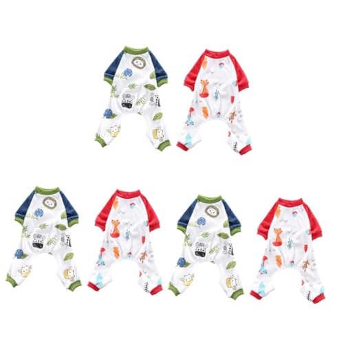 Beavorty 6 STK Heimkleidung für Haustiere Schlafkleidung für Hund Hundehauskleidung Blusenbody Hund Haustier Pyjama Nachtwäsche für Haustiere Hündchen Trainingsanzug Overall Hundekleidung von Beavorty