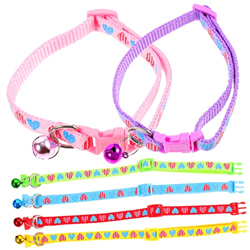 Beavorty 6St Katzenhalsband Welpenzubehör für Mädchen Kleiner Kätzchenkragen Kätzchen Zubehör Außendekoration Tragbares Welpenhalsband Katzenglocken empfindlich schmücken Hundebedarf Nylon von Beavorty