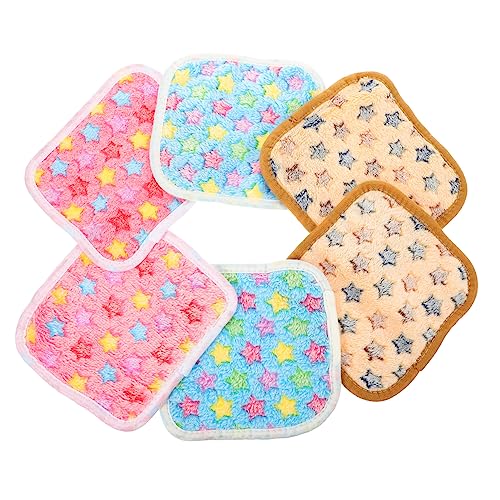 Beavorty Coral Fleece Hamster Pad Set 6-TLG. Haustiermatte für Wärme Gemütliche Bettwäsche Meerschweinchen-zubehör von Beavorty