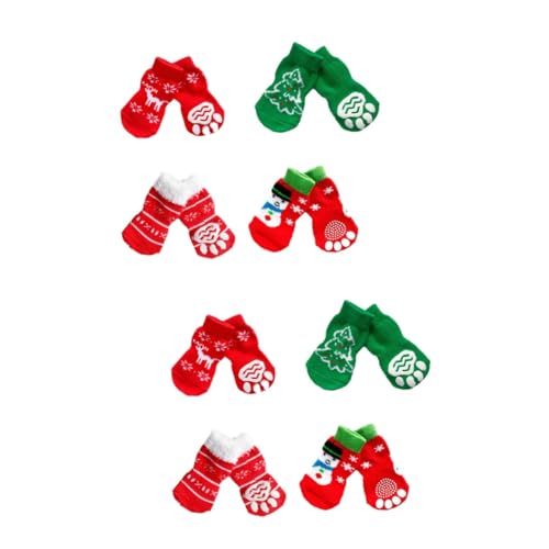 Beavorty 8 Paare Wintersocken Weihnachtssocken Für Hunde Haustier-welpen-socken Hundesocken Anti-rutsch-socken Für Haustiere Kleine Tennisbälle Für Hunde Baumwollsocken Der Hund von Beavorty