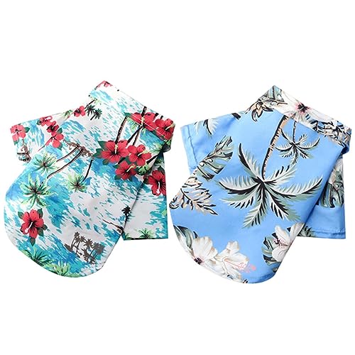 Beavorty 8 STK Haustierhemd Lustige Hundekostüme Hawaii-Outfits Modische Sommeroutfits Sommerhemden Hawaiianisches Kostüm Hündchenhemden Strand-Outfits Hawaiihemd Polyester Kleidung Drucken von Beavorty