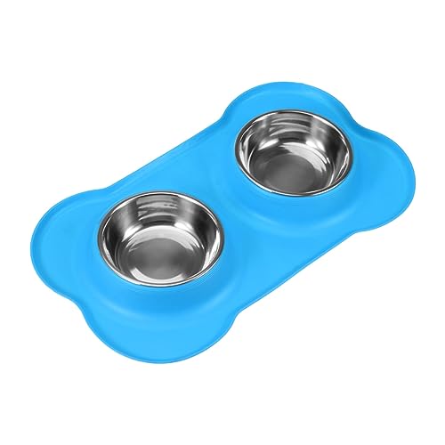 Beavorty Silikon Stand Hund Schüssel Set Große Größe Pet Feeder Schüssel rutschfeste Silikon Basis Edelstahl von Beavorty