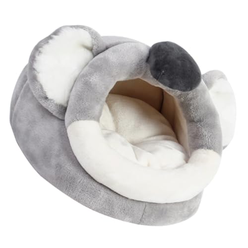 Beavorty Hamsternest Welpenzubehör für kleine Hunde Kleiner Hund Hasenbettwäsche kleines Haustier Spielzeug Hamster warmes Nest Cartoon-Hamsterbett Winter Haustierbett Baumwollnest Flanell von Beavorty