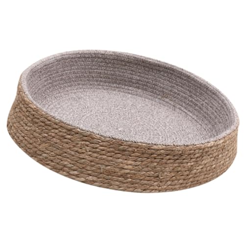 Beavorty Haustierbett Aus Rattan Hase Heumatte Haustier Gewebte Grasmatte Einstreumatte Für Kleintiere Indoor Hundehöhle Katze Hund Schlafbett Rundes Katzenbett Stroh Katzenkorb Grasweide von Beavorty