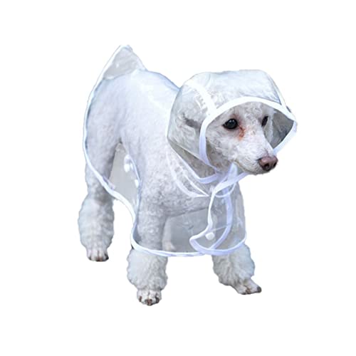 Beavorty Leichter Hoodie Regenmantel für Haustiere Leichter Kapuzenpullover Welpe klarer Poncho Regenjacke wimperntusche Haustier Hund Poncho Kleiner Hunderegenmantel Hündchen Kleidung Weiß von Beavorty